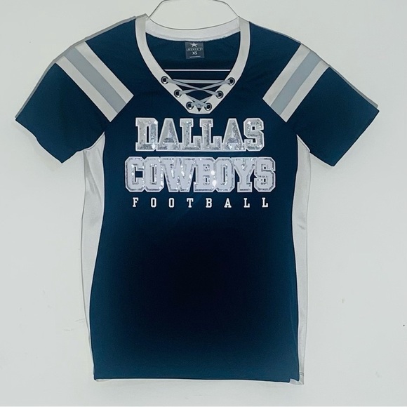Tops - Dallas Cowboys Women’s Bling Football Tee SZ XS